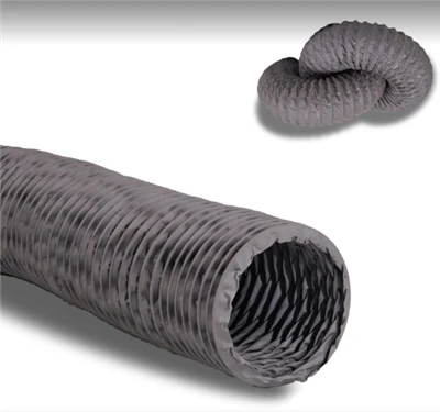 Duto Industrial de Tecido de Nylon Cinza Reforçado